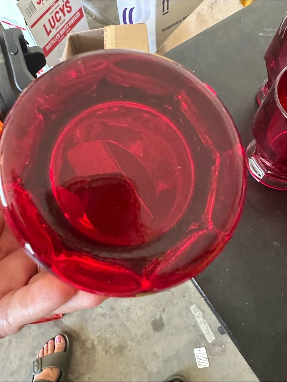 Source Unknown Deep Red Pressed Glass Tumbler Set - Home Accents